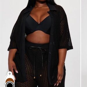 Black Women's Swim Cover-Up Set
